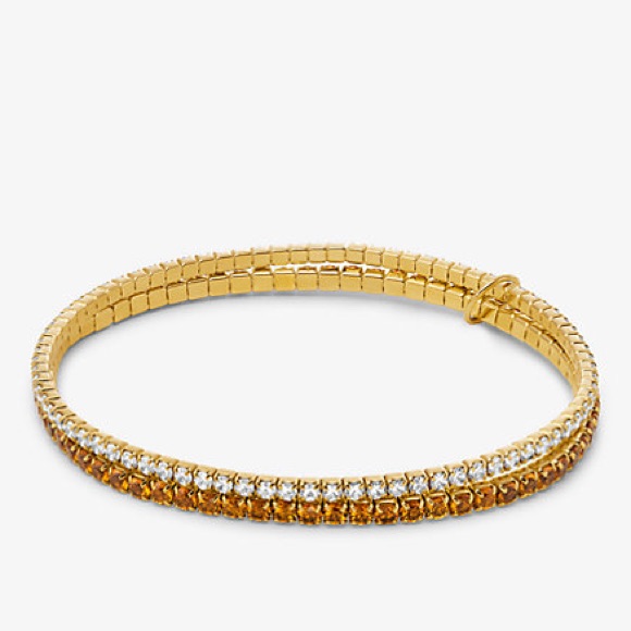 Michael Kors Precious Metal-Plated Brass Double Wrap Tennis Bracelet 48$
